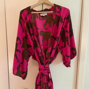 Emerson Fry Cheetah Layering Kimono/Robe